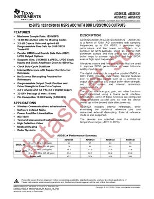 ADS6125IRHBT datasheet  